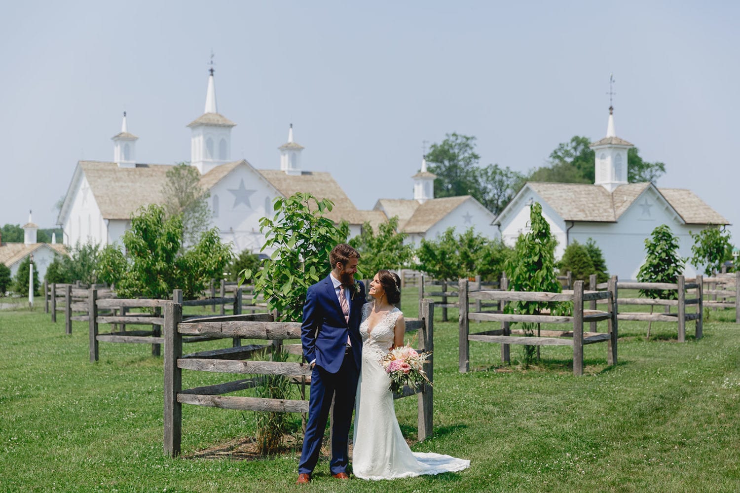 Beautiful bride and groom wedding portraits at the Star Barn in Lancaster County PA